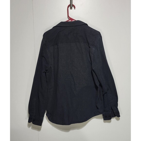 Coleman Mens Dark Gray Black Long Sleeve Button Down Shirt Size L Cotton Blend - Picture 2 of 10